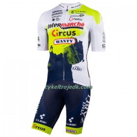 Cykeltøj + Cykelshorts 2023 Intermarche Wanty Circus Gul Blå Hvid
